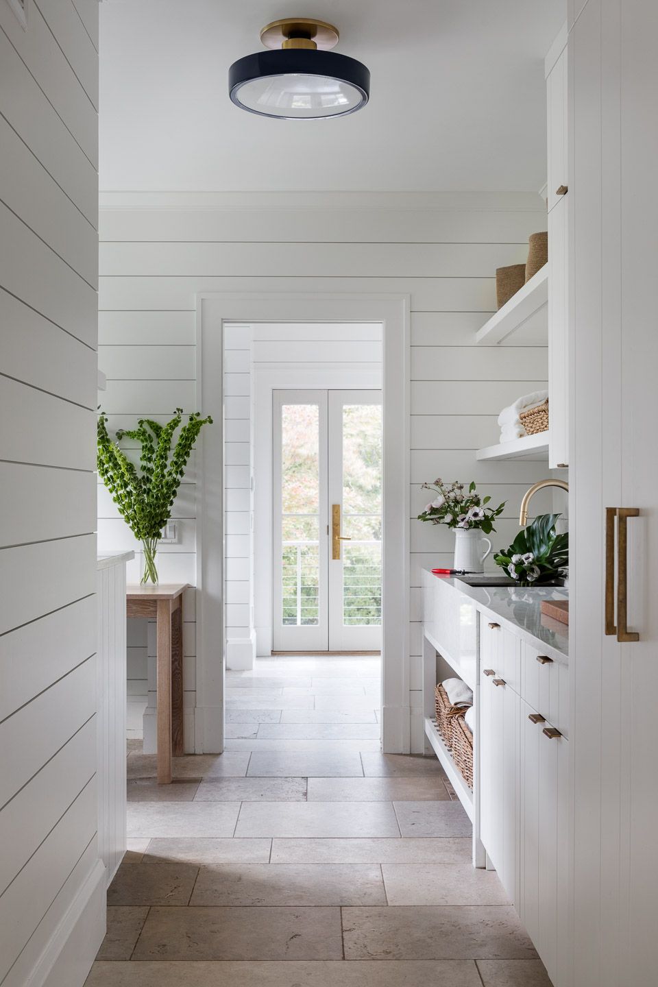 Laundry room with view to back entrance
