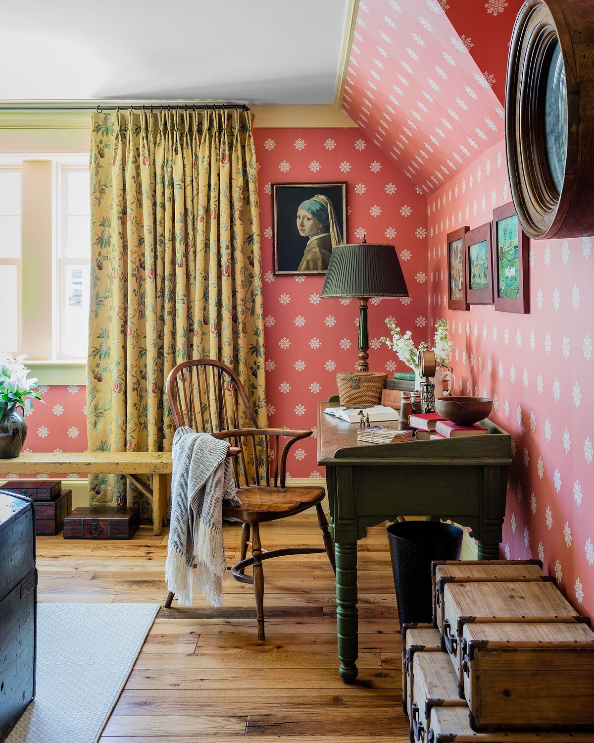 15 Northshore Farmhouse Red Guest Room Detail photo by Michael J. Lee