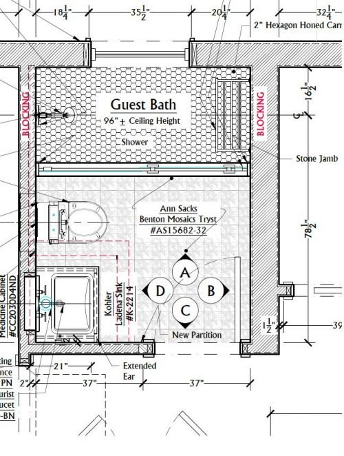 Floor Plan for Guest Bathroom