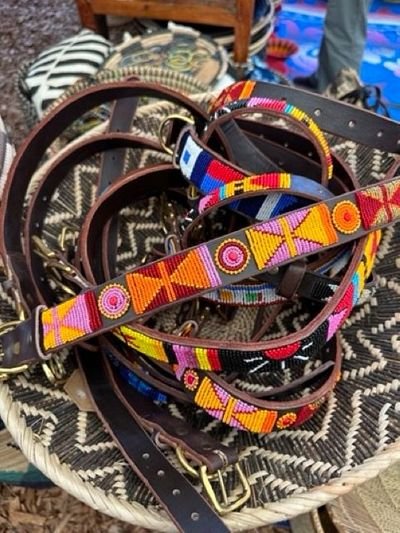 Close up of colorful accessories in a basket