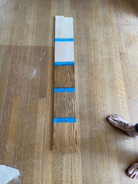 Flooring finish samples