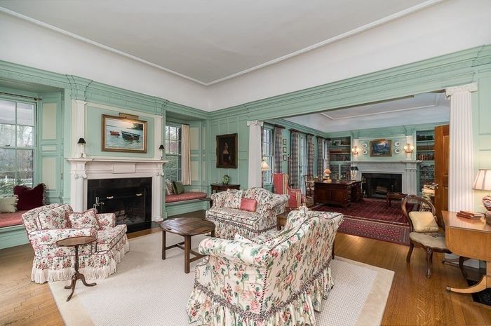Double parlor furnished by former owners