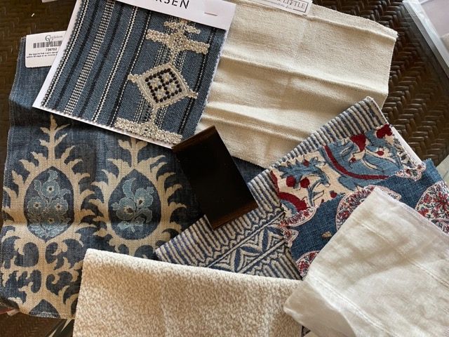 Samples of colorful textiles